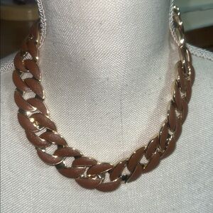 WHBM Saffino Leather Link Necklace